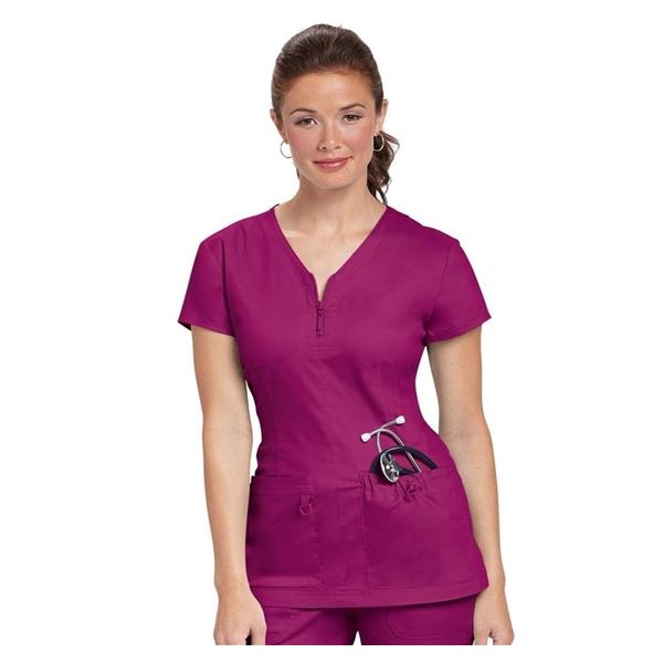Shirt Scrub Mackenzie Womens X-Large Raspberry Ea